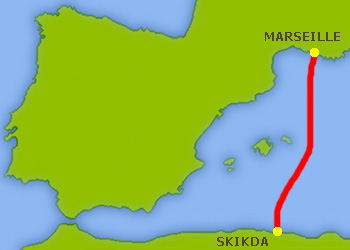 Mapa trasy Marseille - Skikda