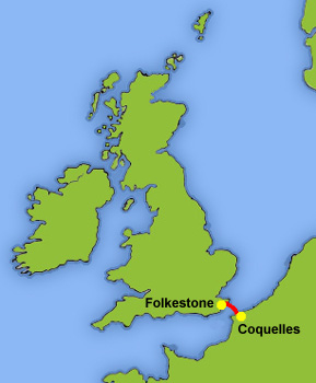 Mapa trasy Coquelles - Folkestone