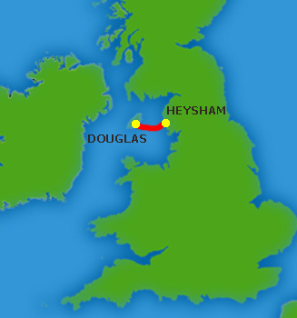 Mapa trasy Douglas - Heysham