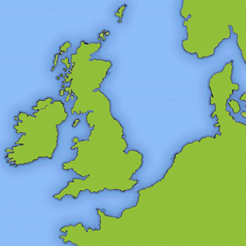 Mapa oblasti Velká Británie