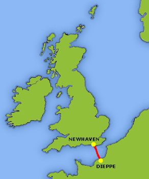 Mapa trasy Dieppe - Newhaven