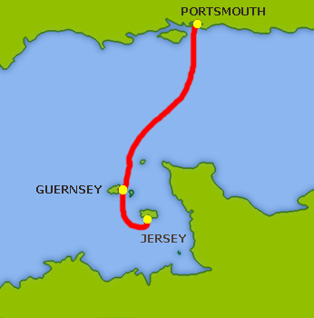 Mapa trasy Jersey - Portsmouth