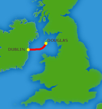 Mapa trasy Douglas - Dublin