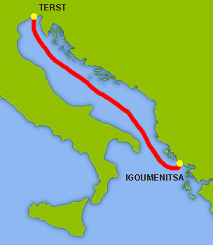 Mapa trasy Terst - Igoumenitsa