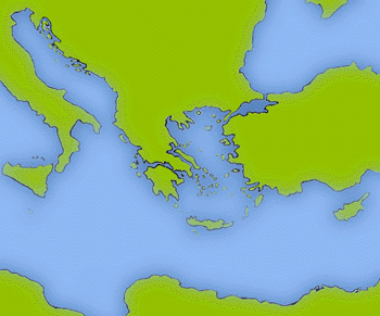 Mapa oblasti Řecko