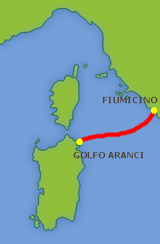 Mapa trasy Fiumicino - Golfo Aranci