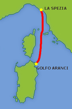 Mapa trasy La Spezia- Golfo Aranci