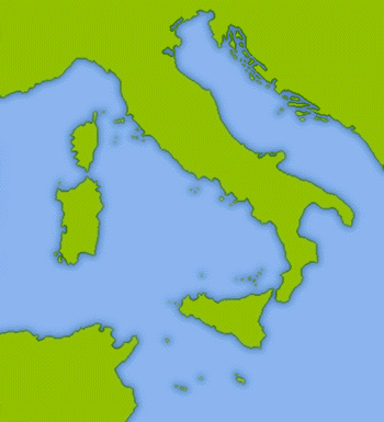 Mapa oblasti Sardinie