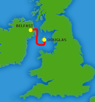 Mapa trasy Douglas - Belfast