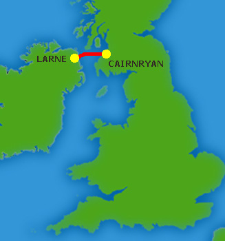 Mapa trasy Cairnryan - Larne