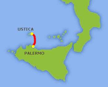 Mapa trasy Ustica - Palermo