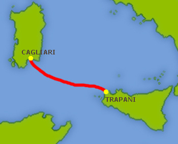 Mapa trasy Cagliari - Trapani