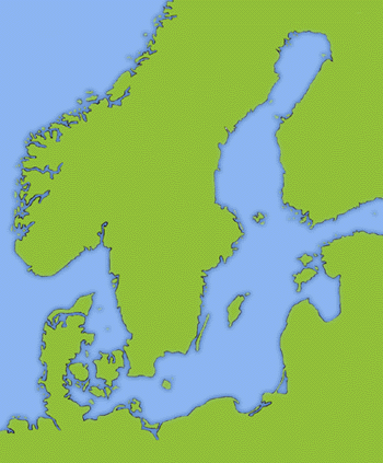 Mapa oblasti Švédsko