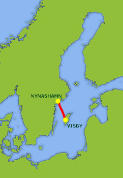 Mapa trasy Nynäshamn - Visby